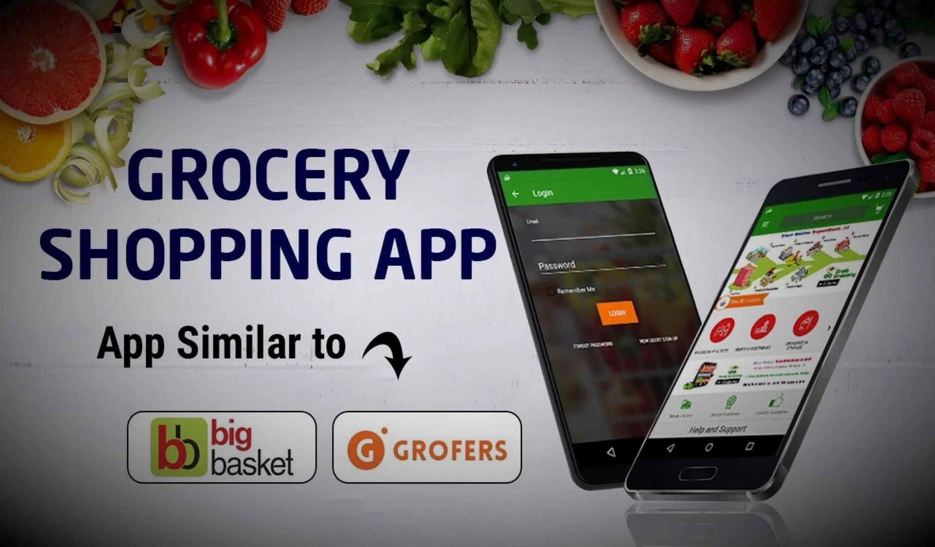 online grocery delivery app model3 like bigbasket, grofers